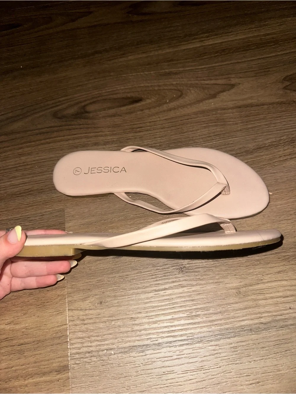 Jessica Women's cream blush Minimalist Flip Flop Sandals